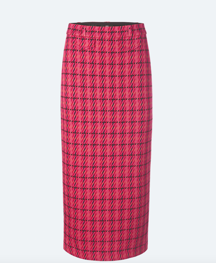 Plaid Midi Pencil Skirt