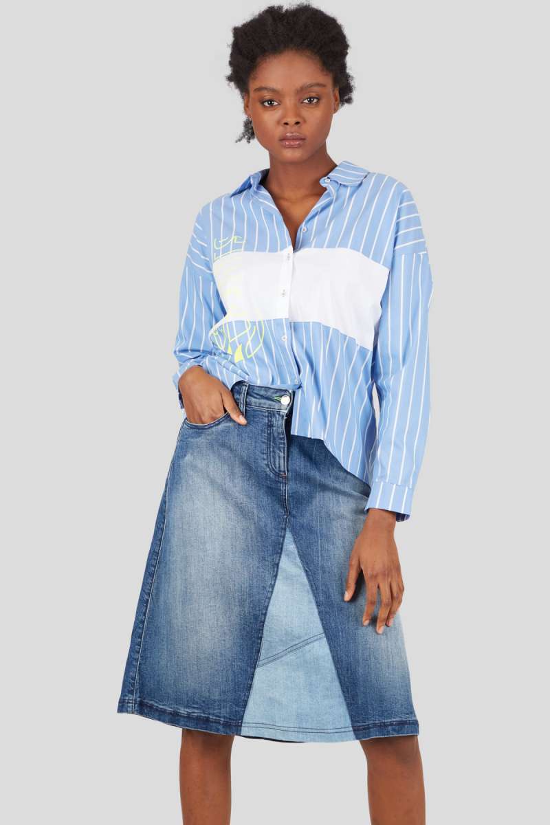 Oversized outlet denim skirt