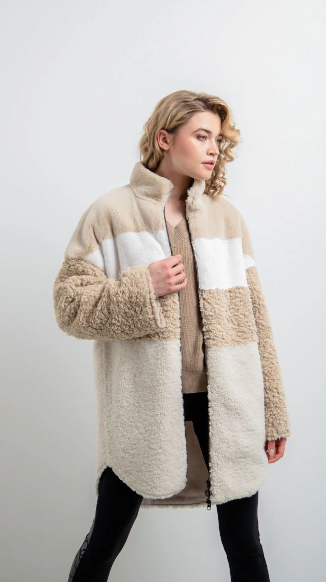 Fiber , Faux Fur Teddy Bear Coat