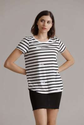 Stripe Snoopy/WoodStock Tee Shirt
