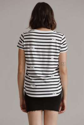 Stripe Snoopy/WoodStock Tee Shirt