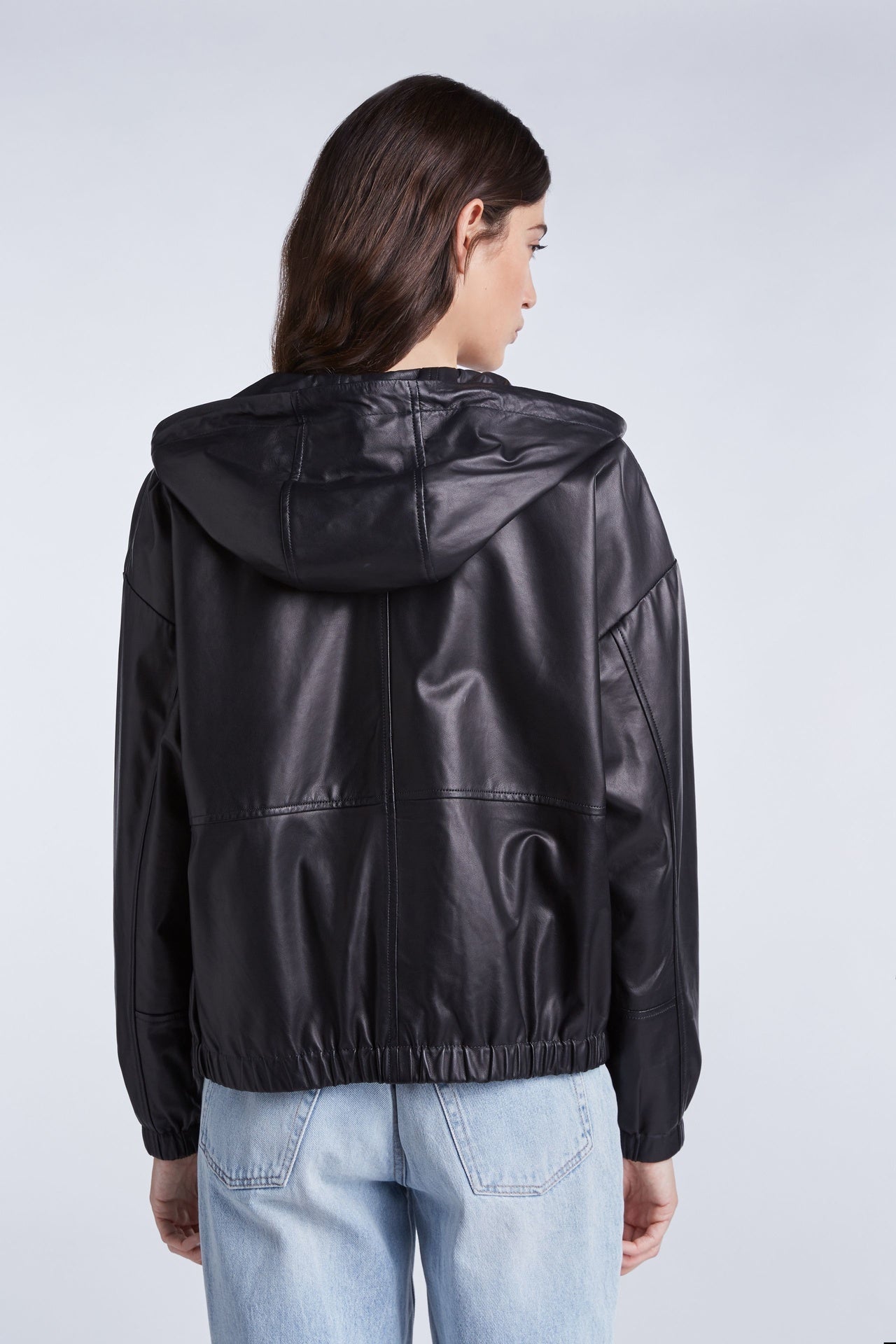 Leather Hoodie Jacket