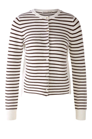 Stripe Cardigan Eyelet Back