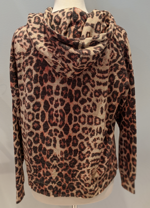 Leopard Print Pullover Hoodie - Sonia's Runway