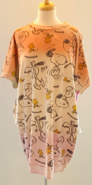 Dip Dye Dress W/Snoopy