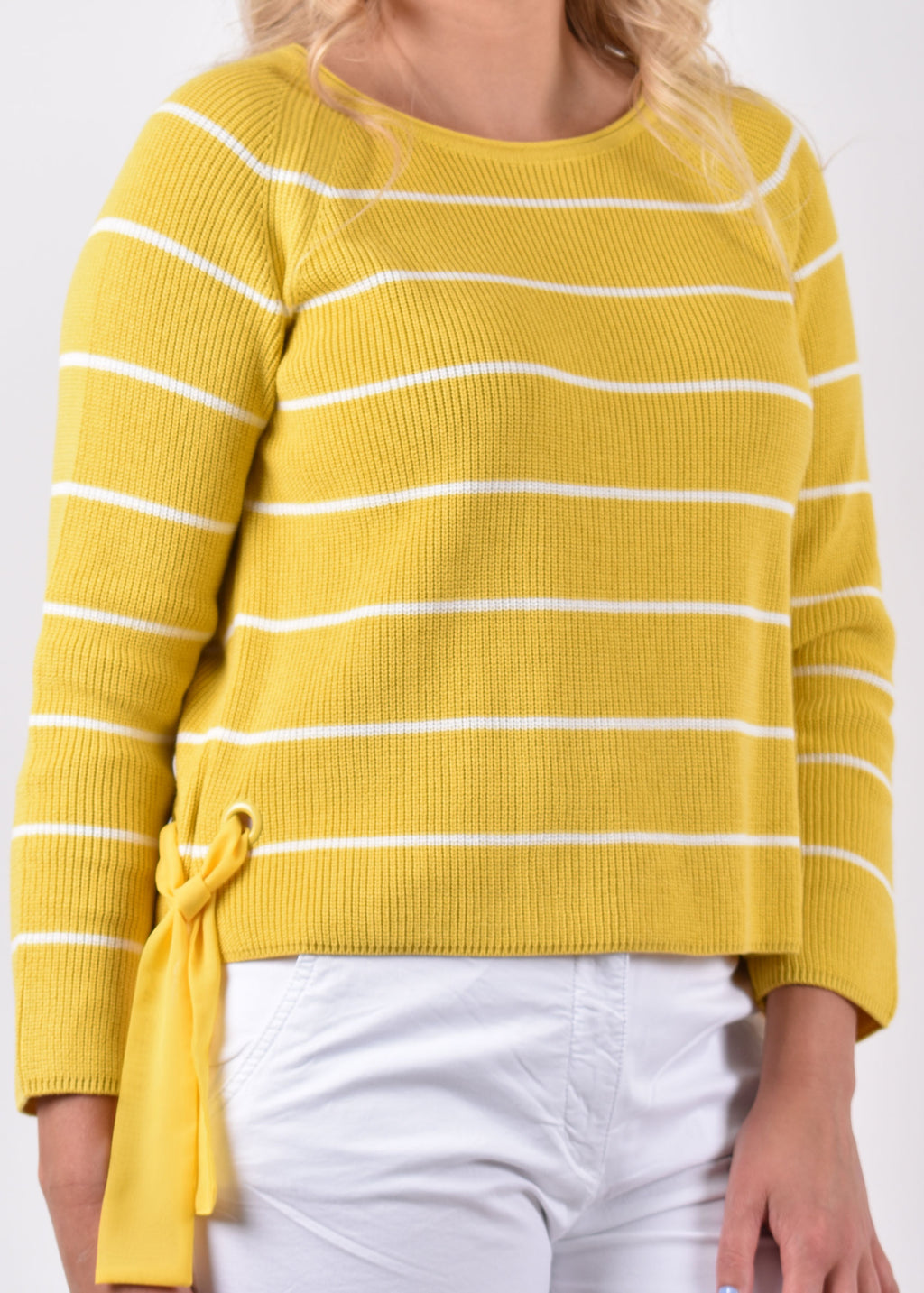 Stripe L/S Summer Sweater W/Tie