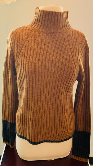 Mockneck Sweater W/Color Blocking