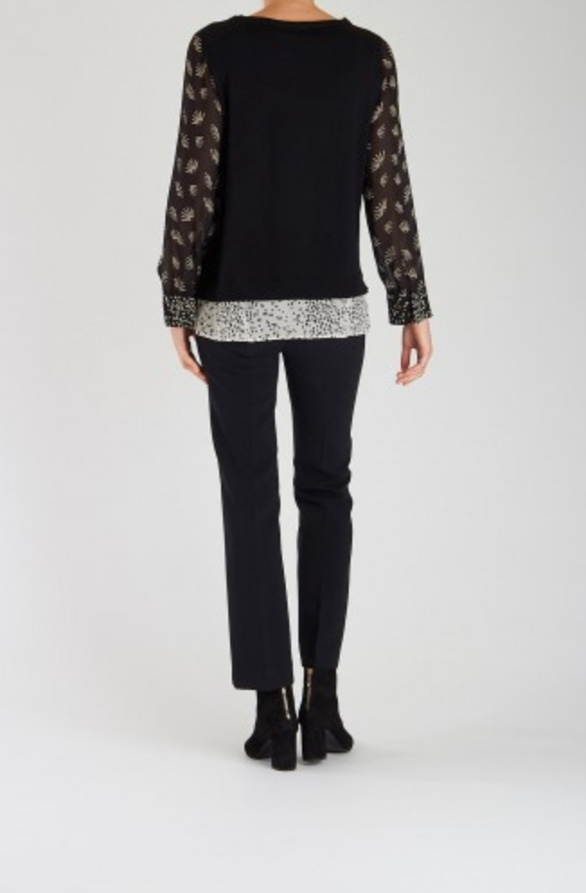 Mixed Fabric Sweater - Sonia's Runway