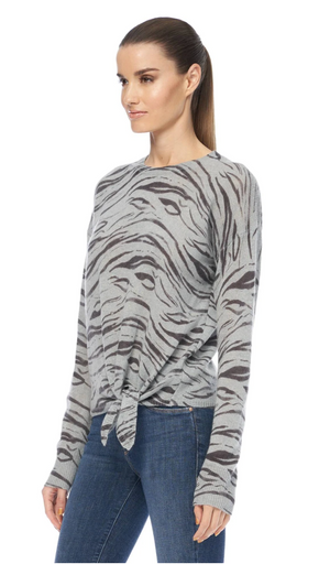 Kourtney Tiger Print Sweater W/Tie