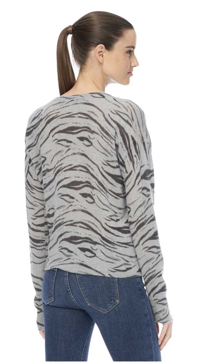 Kourtney Tiger Print Sweater W/Tie