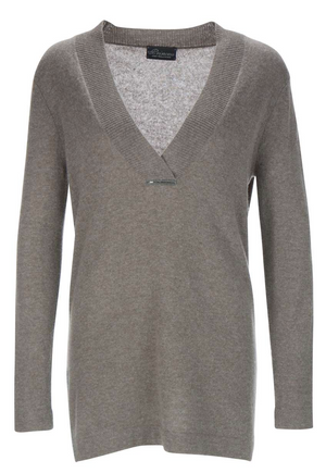 Vee Neck Sweater Tunic W/crystal
