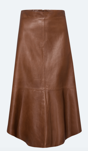 Midi Fitted Leather Skirt