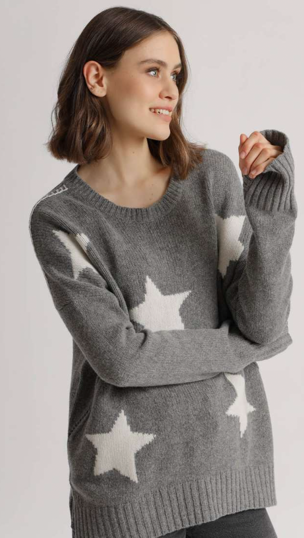 Star Pullover Tunic Rib Sleeve