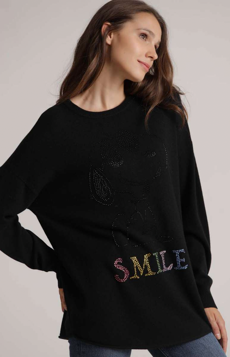 Pullover Snoopy Smile W/Crystals