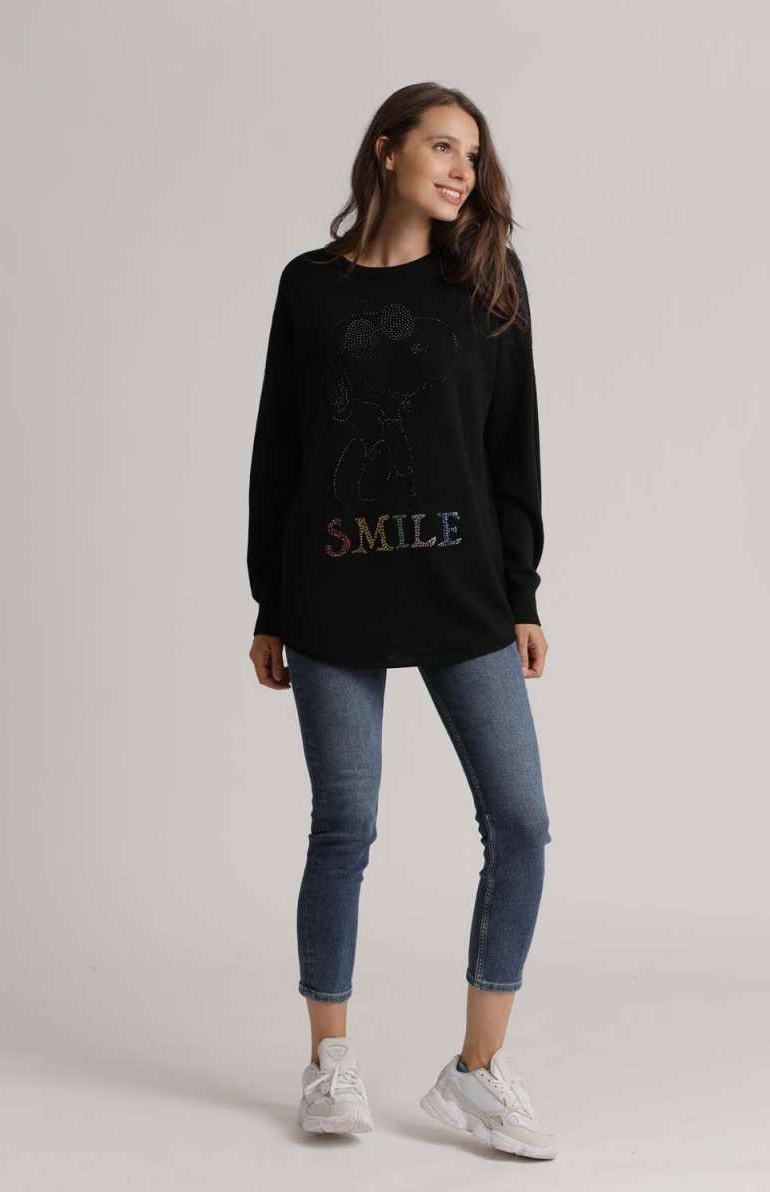 Pullover Snoopy Smile W/Crystals