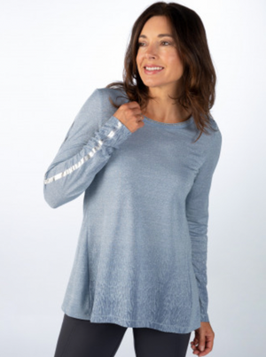 Glam LS Tunic Top W/Taped Sleeve