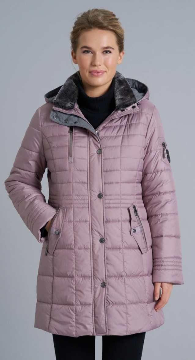Quilted No Down Coat W/ Removable Hood