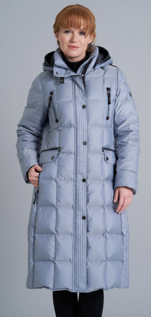 Down Coat Calf Length, W/Removable Hood