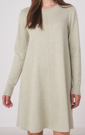 Round Neck Knit Dress LS