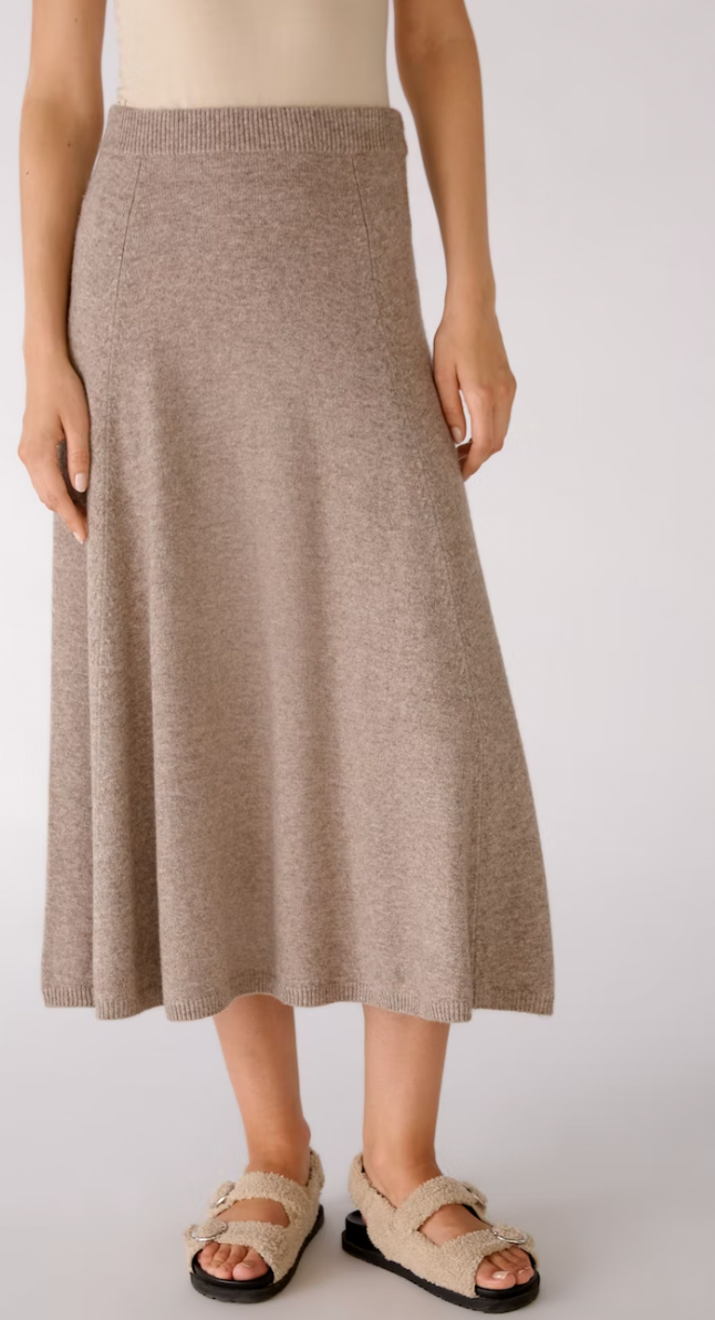 Midi A-Line Knit Skirt